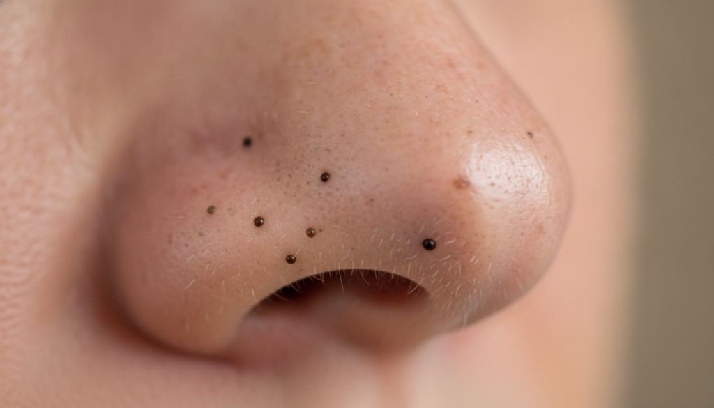 blackheads and sebaceous filaments